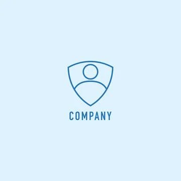 Personal Data Security Logo Design Template, Digital Security, Shield Peopl.. Stock Illustration