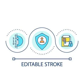 Personal data security loop concept icon Stock Illustration