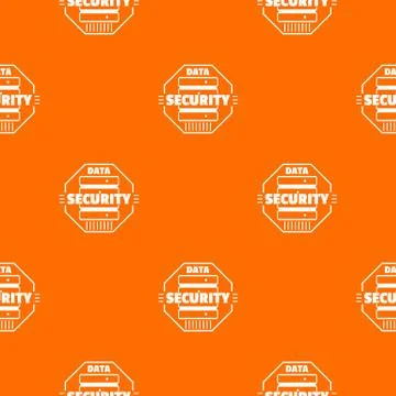 Personal data security pattern vector orange Stock Illustration