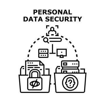 Personal data security protecting private information concept Stock Illustration