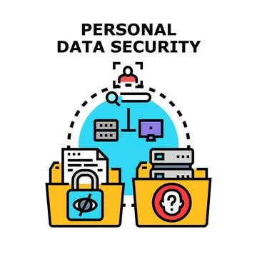 Personal data security protecting private information concept Stock Illustration