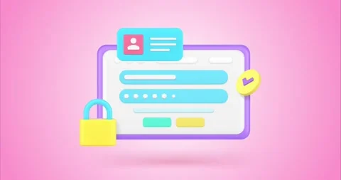 Personal data security web access  3d icon animation Stock Footage 276409973
