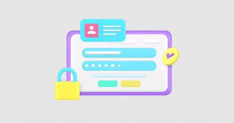 Personal data security web access 3d icon animation with alpha channel Stock Footage 276413795