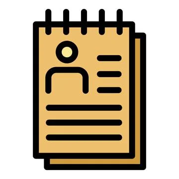 Personal data sheet icon color outline vector Stock Illustration