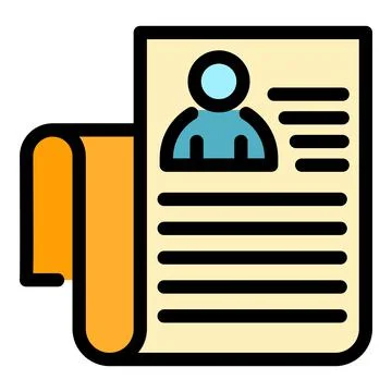 Personal data sheet icon color outline vector Ilustración de archivo