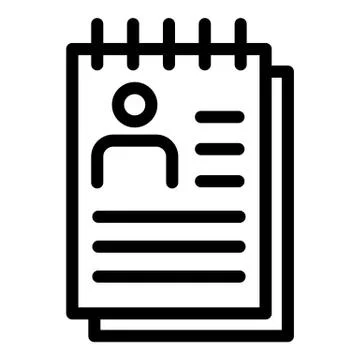 Personal data sheet icon, outline style Ilustración de archivo