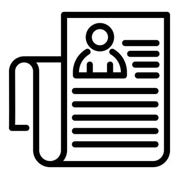 Personal data sheet icon, outline style Ilustración de archivo