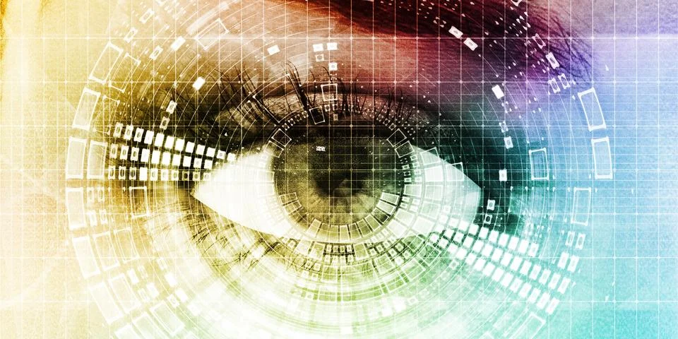 Personal Data Surveillance Digital Tracking Technology Stock Illustration