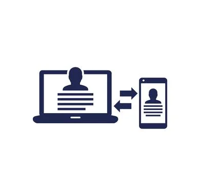 Personal data synchronization icon 스톡 일러스트