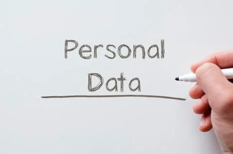 Personal data written on whiteboard Stock Photos