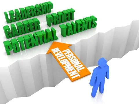 Personal development is the bridge to successful life. Concept 3D illustratio Stock Illustration