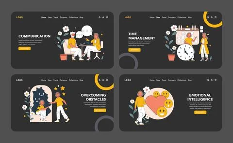 Personal Development Coach concept. Flat vector illustration. Illustrazione stock