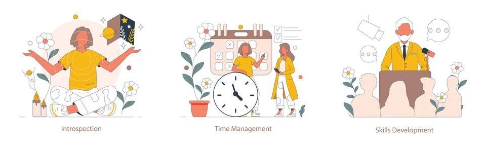 Personal Development Coach concept. Flat vector illustration. Stockillustratie