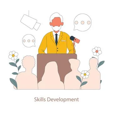 Personal Development Coach concept. Flat vector illustration. Stockillustratie