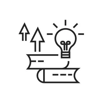 Personal development courses black line icon. Self improvement. Pictogram for Stock Illustration