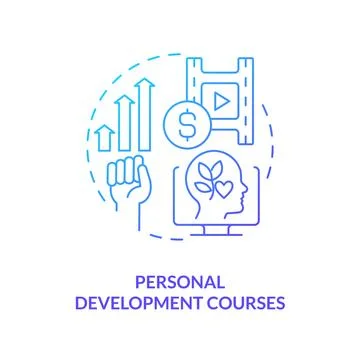 Personal development courses blue gradient concept icon Stock Illustration