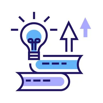 Personal development courses color line icon. Investing in yourself. Self imp 스톡 일러스트