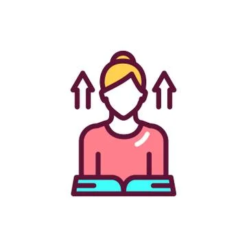 Personal development courses color line icon. Vector illustration Stock Illustration