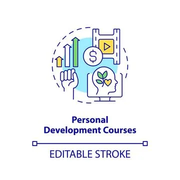 Personal development courses concept icon Stock Illustration