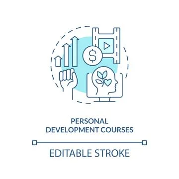 Personal development courses turquoise concept icon Stock Illustration