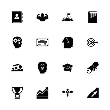 Personal Development - Flat Vector Icons Stock Illustration