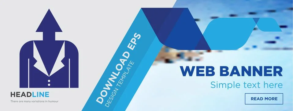 Personal development horizontal webpage banner template design with flat icon Free Stock Illustration