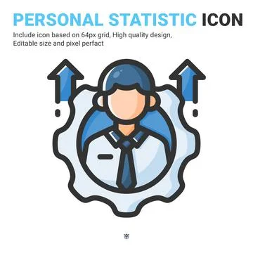 Personal development icon vector with outline color style isolated 스톡 일러스트