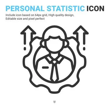 Personal development icon vector with outline style isolated on white background 스톡 일러스트