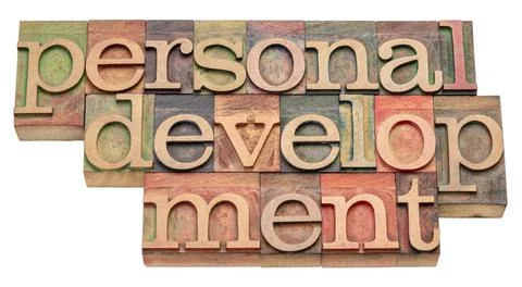Personal development - isolated word abstract in letterpress wood type Stock Photos