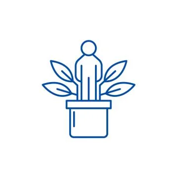 Personal development line icon concept. Personal development flat vector symbol Stock Illustration