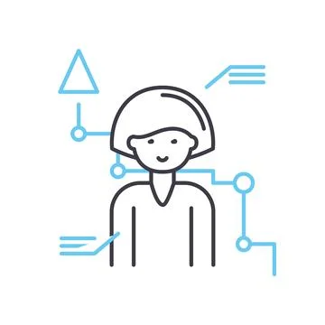 Personal development line icon, outline symbol, vector illustration, concept Illustrazione stock