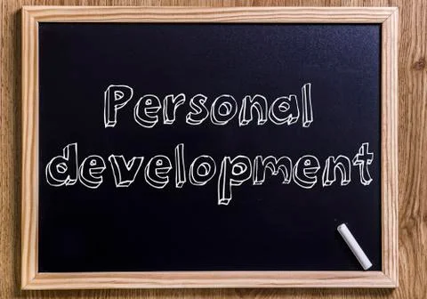 Personal development - New chalkboard with 3D outlined text Stock Photos