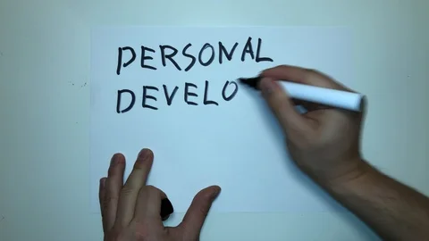 Personal Development Plan Business Terms Words Written on Paper 4K Presentati Stock Footage 115513854