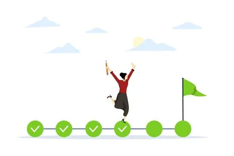 Personal development plan for career success, Project tracking or goal tracker. Illustrazione stock