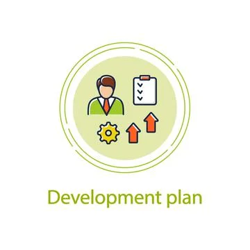 Personal development plan concept line icon Illustrazione stock