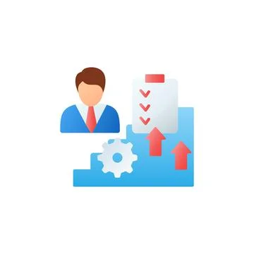 Personal development plan flat icon Stock Illustration
