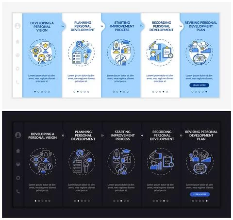 Personal development progress onboarding vector template 스톡 일러스트