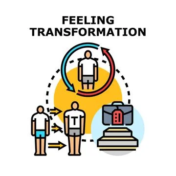 Personal development transformation success and career growth Stock Illustration