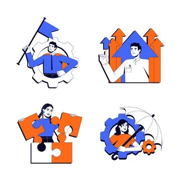Personal development vector illustration concept set Illustrazione stock