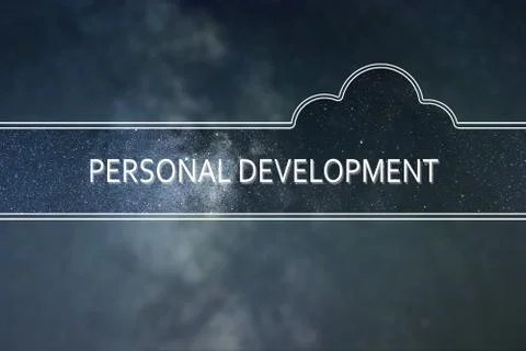 PERSONAL DEVELOPMENT word cloud Concept. Space background. Stock Photos