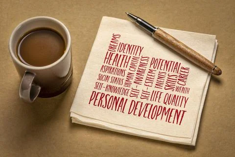 Personal development word cloud Stock Photos