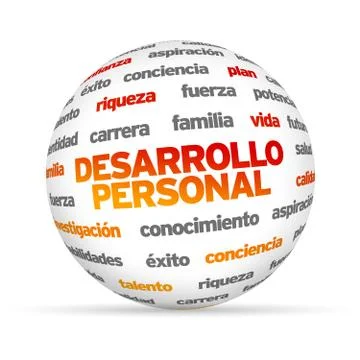 Personal development word sphere (in spanish) Stock Illustration