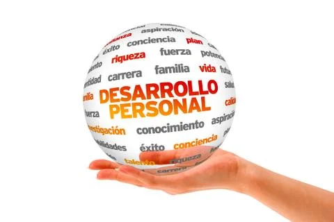 Personal development word sphere (in spanish) Stock Illustration