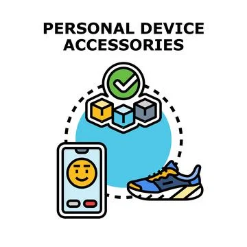 Personal device accessories concept with smartphone and shoe Stock Illustration