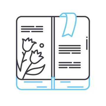 Personal diary book line icon, outline symbol, vector illustration, concept sign Stock Illustration