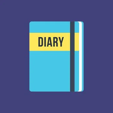 Personal Diary Notebook Flat Vector Icon Design Stock Illustration