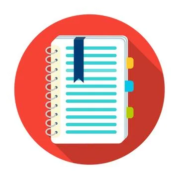 Personal dictionary icon in flat style isolated on white background. Interpreter Stock Illustration