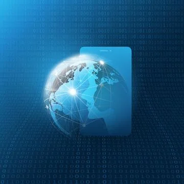 Personal Digital Aid on Mobile Device - Machine Learning, Artificial Intell.. Stock Illustration