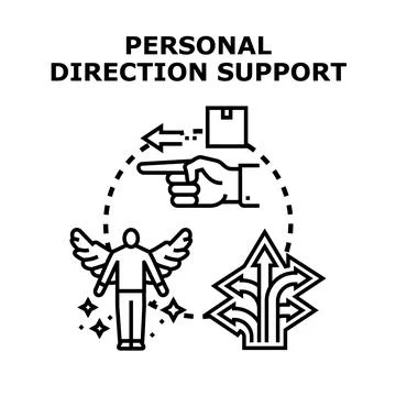 Personal direction support coaching path decisions Stock Illustration