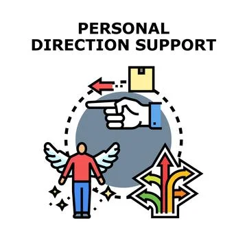 Personal direction support coaching path decisions Stock Illustration